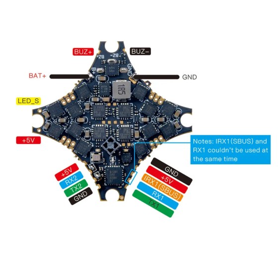 HappyModel Super-X HD ELRS 1-2S AIO Flight Controller Built-in 12A ESC UART ELRS V3 for Mobula6 HDZero Moblite7 Walksnail